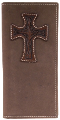 3D Belt Company W454 Brown Wallet with Overlayed Embossed Leather Cross